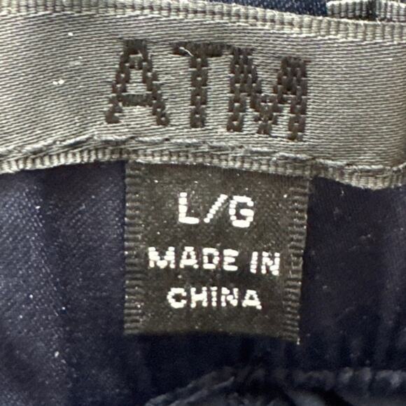 ATM Anthony Thomas Melillo Micro Twill Pants Navy Blue Pull On Cropped Size L - Picture 7 of 8